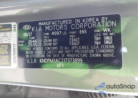 2018 Kia Sportage Lx from USA, damaged, VIN KNDPM3AC2J7373899